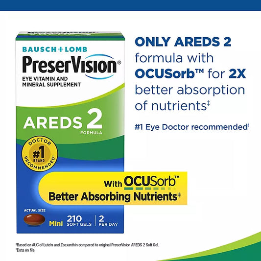 PreserVision AREDS 2 Formula Eye Vitamin Softgels, 210 ct.