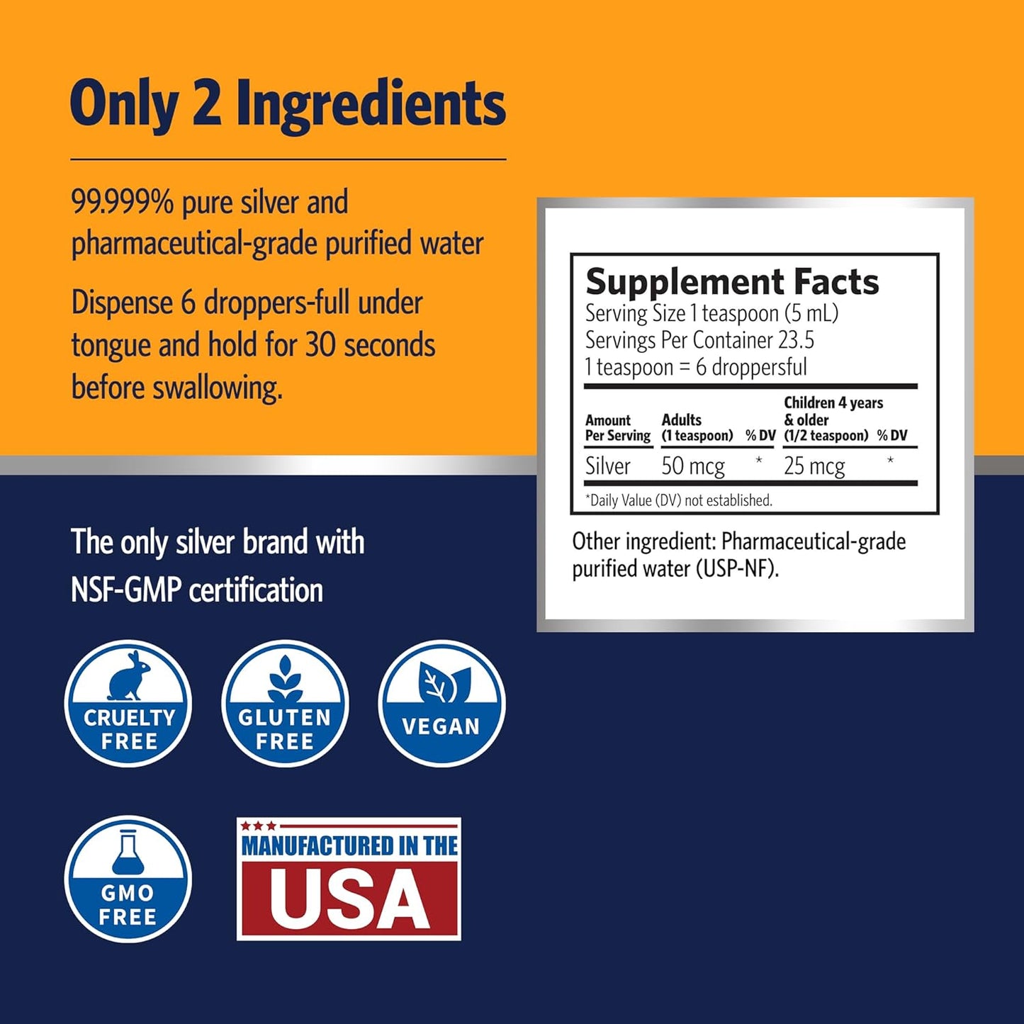 Sovereign Silver Bio-Active Silver Hydrosol – 10PPM, 4oz Dropper Premium Colloidal Silver Supplement for Immune Support