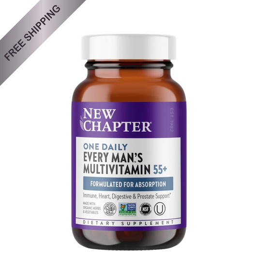 New Chapter Every Man’s One Daily 55+ Multivitamin – Brain, Heart, Prostate & Immune Support – Fermented Nutrients – 72 Caplets