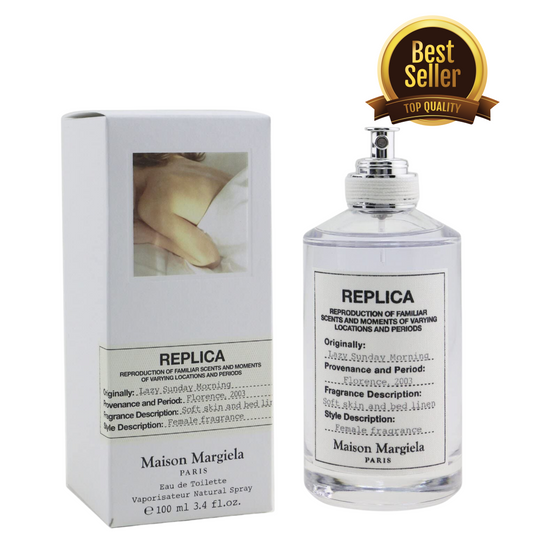 Maison Margiela Replica Lazy Sunday Morning Eau de Toilette – Fresh & Floral Fragrance with Lily of the Valley & White Musk – 3.4 Fl Oz