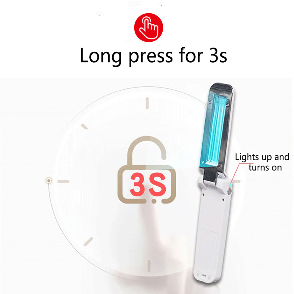 Portable USB LED Sterilize UV-C Light Handheld Lamp Home Disinfection US - Ballimart