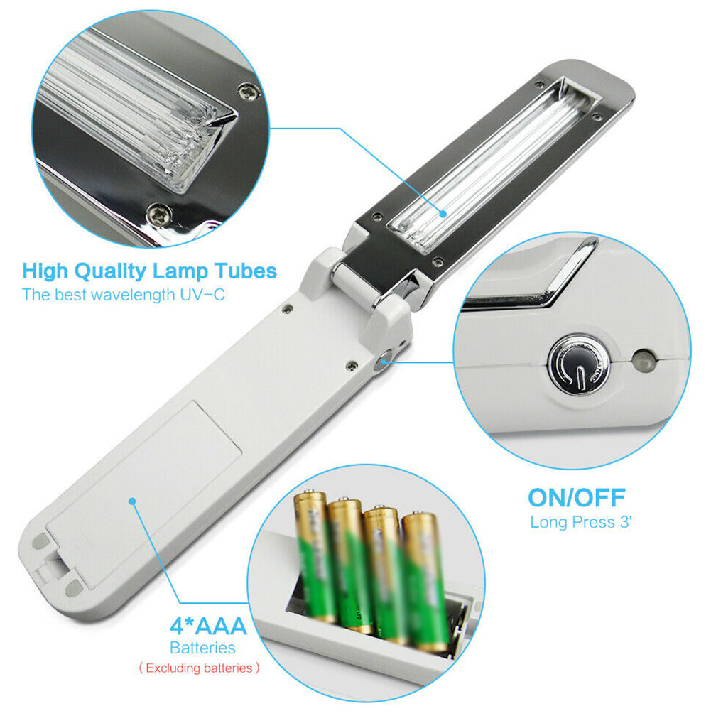 Portable USB LED Sterilize UV-C Light Handheld Lamp Home Disinfection US - Ballimart