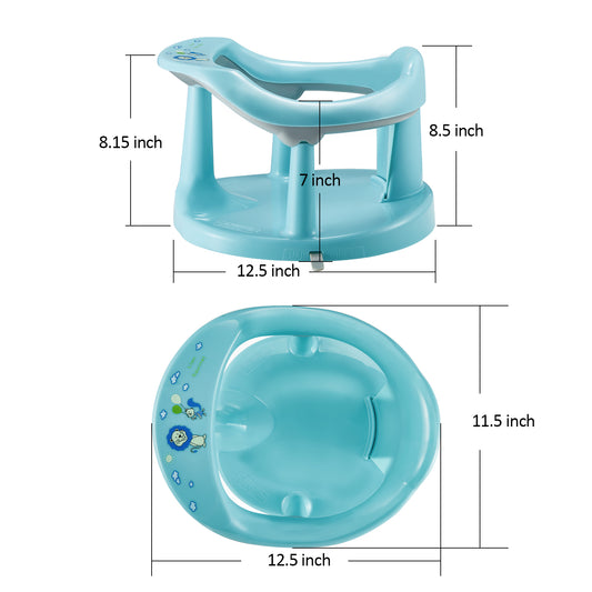 Baby Bath Seat,Baby Bath Chair, Newborn Shower Seat Bathtub Seat Cushion Children's Wrap-Around Shower Chair for 6 Months&Up (Cyan) - Ballimart