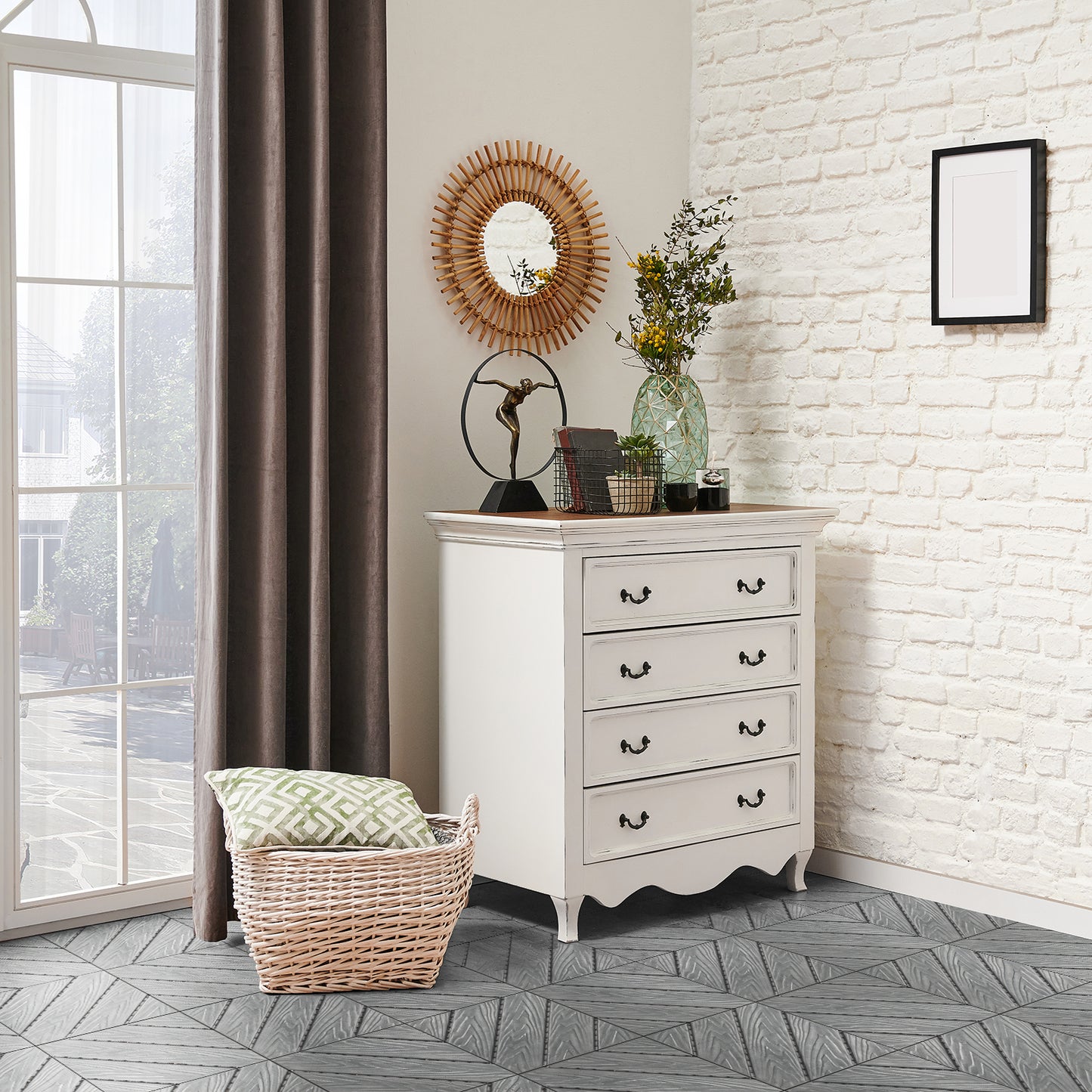 Plastic Interlocking Deck Tiles, 9 Pack, 11.8"x11.8" Waterproof Flooring Tiles for Indoor and Outdoor, Patio Floor Decking Tiles for Porch Poolside Balcony Backyard, Dark Grey - Ballimart