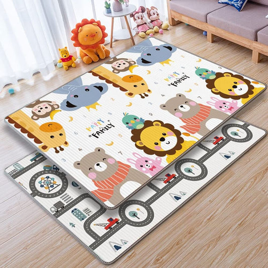 Baby Play Mat for Floor, Reversible Foam Play Mat for Baby, Non-Toxic Baby Floor Mat, Haute Collection Crawling Mat, Rolling Kids Play Mat, One-Piece Waterproof Playmat for Babies - Ballimart