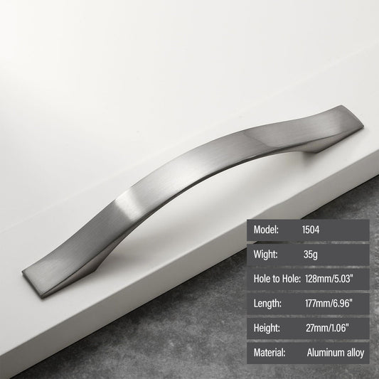 Modern Stainless Steel Kitchen Cabinet Handles Drawer Pulls Brushed Nickel - Ballimart