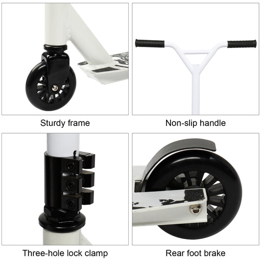 Pro Scooter for Teens and Adults, Freestyle Trick Scooter White - Ballimart