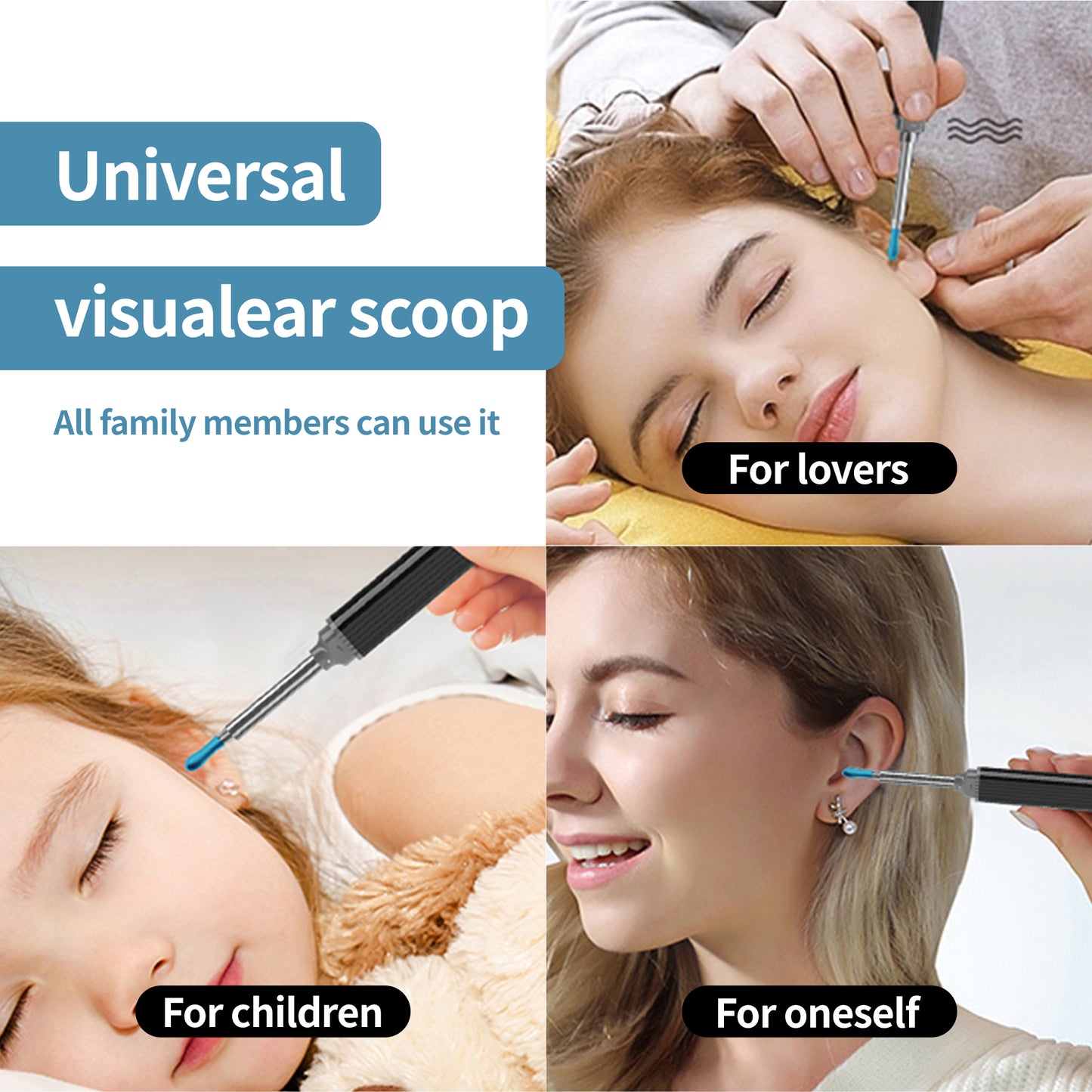 RALYUNI Ear Wax Removal Tool with Camera -Earwax Remover with 8 Pcs Ear Set - Earwax Removal Kit with Light - Ear Cleaner for iOS &Android Black(No delivery on weekends) - Ballimart