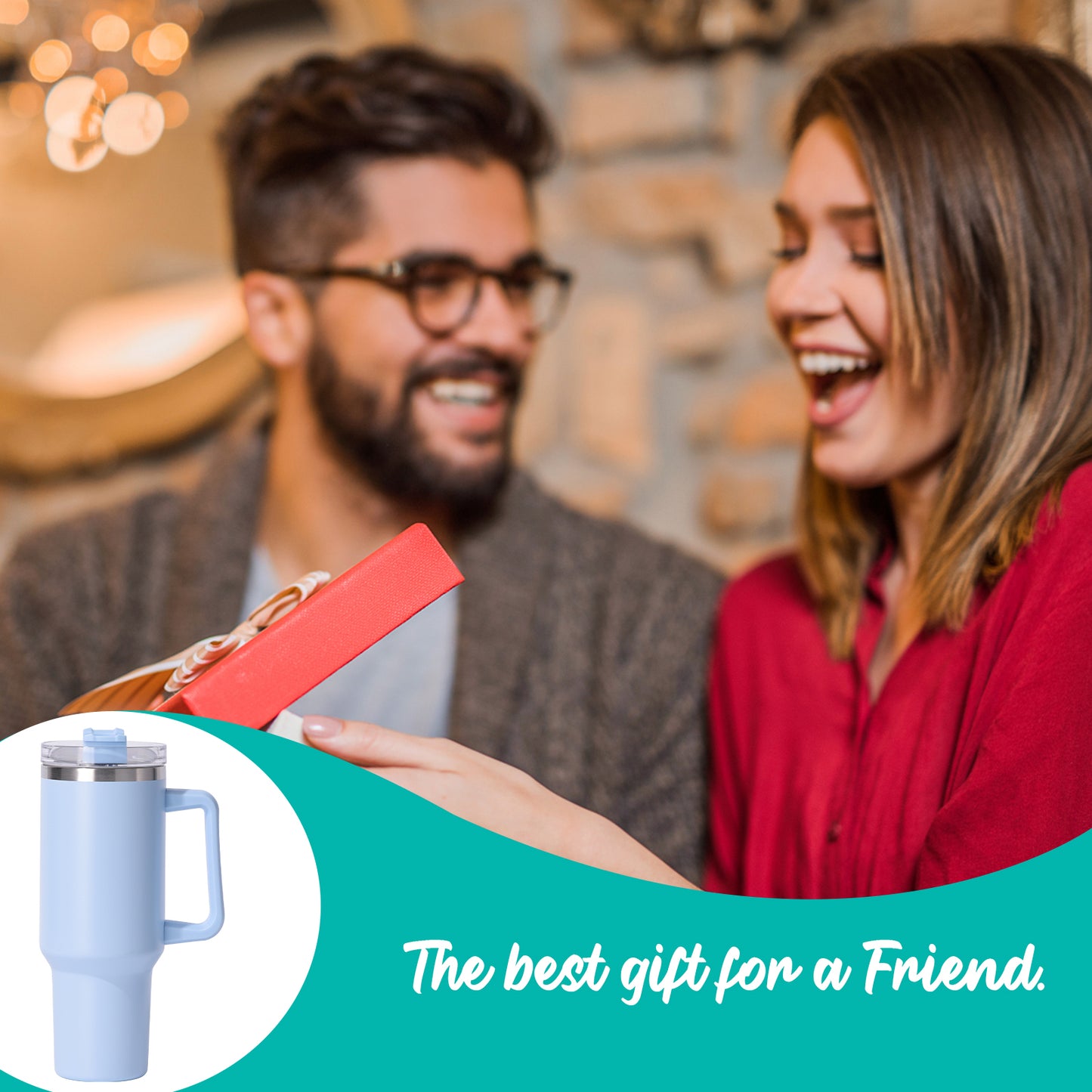 1pc 40oz large capacity Tumbler With Handle And Straw Lid, Insulated Reusable Stainless Steel Water Bottles Travel Mug Coffee Cup car cup water cup For Men Women Outdoor Camping Driving, Gift - Ballimart