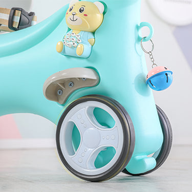 Rocking Horse for Toddlers, Balance Bike Ride On Toys with Push Handle, Backrest and Balance Board for Baby Girl and Boy, Unicorn Kids Riding Birthday (Blue) - Ballimart