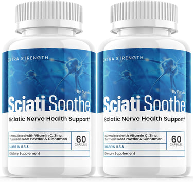 (2 Pack) Sciatisoothe Supplement for Sciatica - Advanced Nerve Health and Overall Wellness Support, Maximum Strength Formula, 120 Capsules, Made in USA