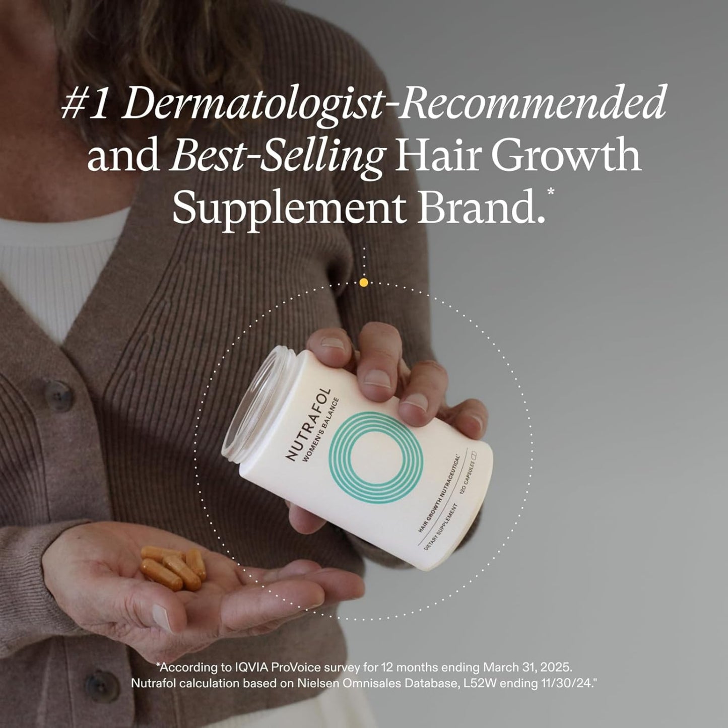Nutrafol Women’s Balance Hair Growth Supplements | Ages 45+ | Clinically Proven for Thicker, Fuller Hair & Scalp Coverage in 3–6 Months | 1 Month Supply Refill Pouch