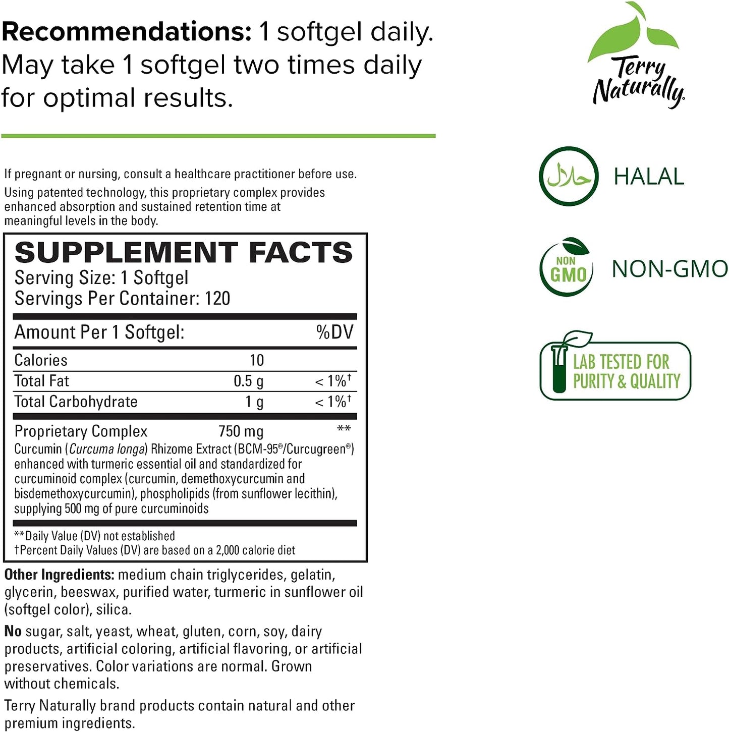 ✨ Terry Naturally CuraMed 750 mg Curcumin Complex - 120 Softgels | Superior Absorption with BCM-95 ✨ - Ballimart