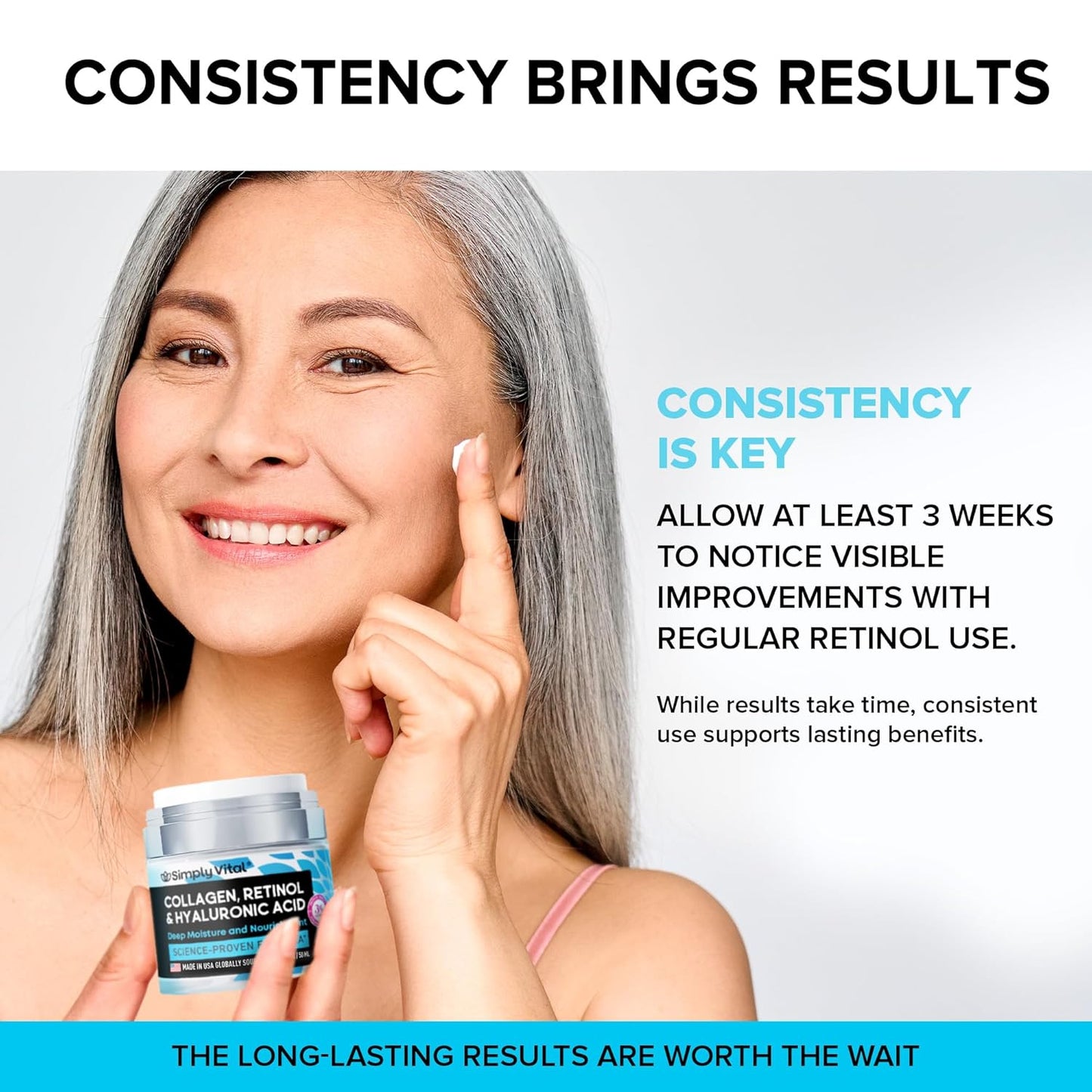 SimplyVital Collagen, Retinol & Hyaluronic Acid Cream – Anti-Aging Moisturizer for Face, Neck & Décolleté (1.7 fl.oz, Made in USA) - Ballimart