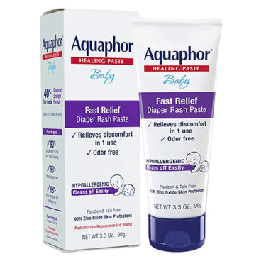 Aquaphor Baby Diaper Rash Paste – Maximum Strength Relief & Protection (3.5 Oz Tube)