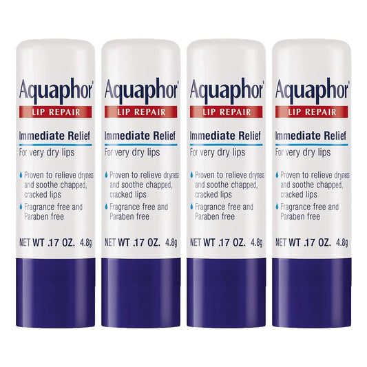 Aquaphor Lip Repair Stick - 4 Pack, Dermatologist-Recommended Lip Balm for Chapped Lips