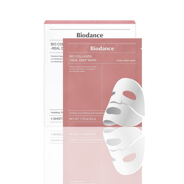 BIODANCE Bio-Collagen Real Deep Mask – Hydrating Overnight Hydrogel Mask, Pore Minimizing, Improves Elasticity, Deep Moisture, 34g x 4 Sheets - Ballimart