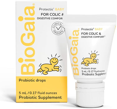 BioGaia Protectis Baby Probiotic Drops | Colic & Gas Relief for Newborns | Safe & Gentle Digestive Comfort | No Dairy, Soy, or Gluten | 5mL