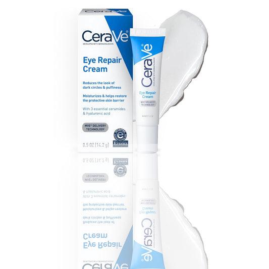 CeraVe Eye Repair Cream – Depuffing Eye Cream with Hyaluronic Acid, Niacinamide & Marine Botanical Complex, for Dark Circles & Under Eye Bags, Non-Greasy & Fragrance-Free - Ballimart