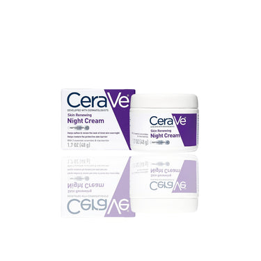 CeraVe Skin Renewing Night Cream | Hydrating & Anti-Aging Moisturizer with Peptides, Niacinamide, & Hyaluronic Acid | Fragrance-Free, 1.7 oz - Ballimart