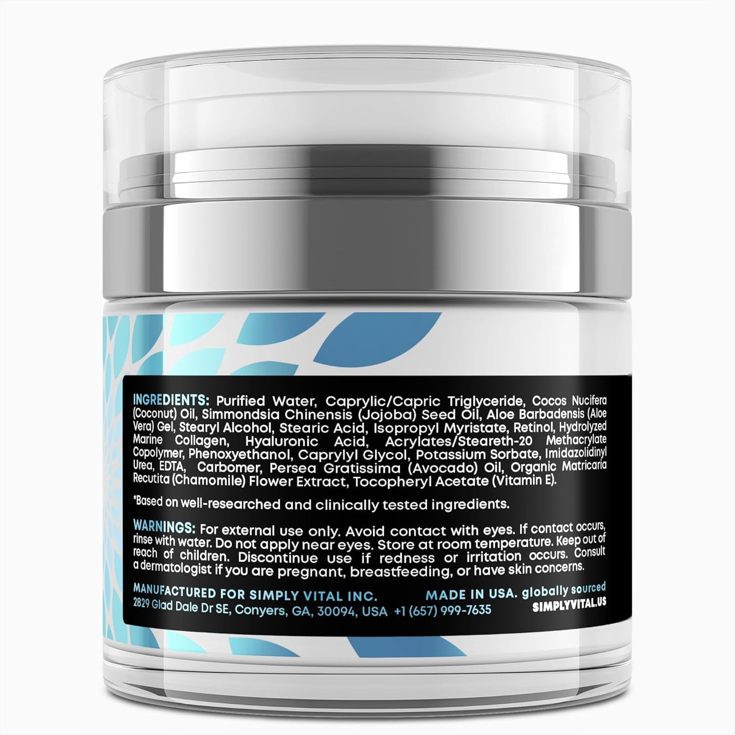 SimplyVital Collagen, Retinol & Hyaluronic Acid Cream – Anti-Aging Moisturizer for Face, Neck & Décolleté (1.7 fl.oz, Made in USA) - Ballimart