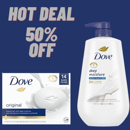 Dove Skincare Bundle – Deep Moisture Body Wash & Gentle Beauty Bar Pamper your skin with the ultimate duo for hydration and gentle cleansing, trusted by dermatologists.