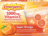 Emergen-C 1000mg Vitamin C Powder | Daily Immune Support | Caffeine-Free with Zinc, Manganese & Electrolytes – Super Orange, 30 Packets