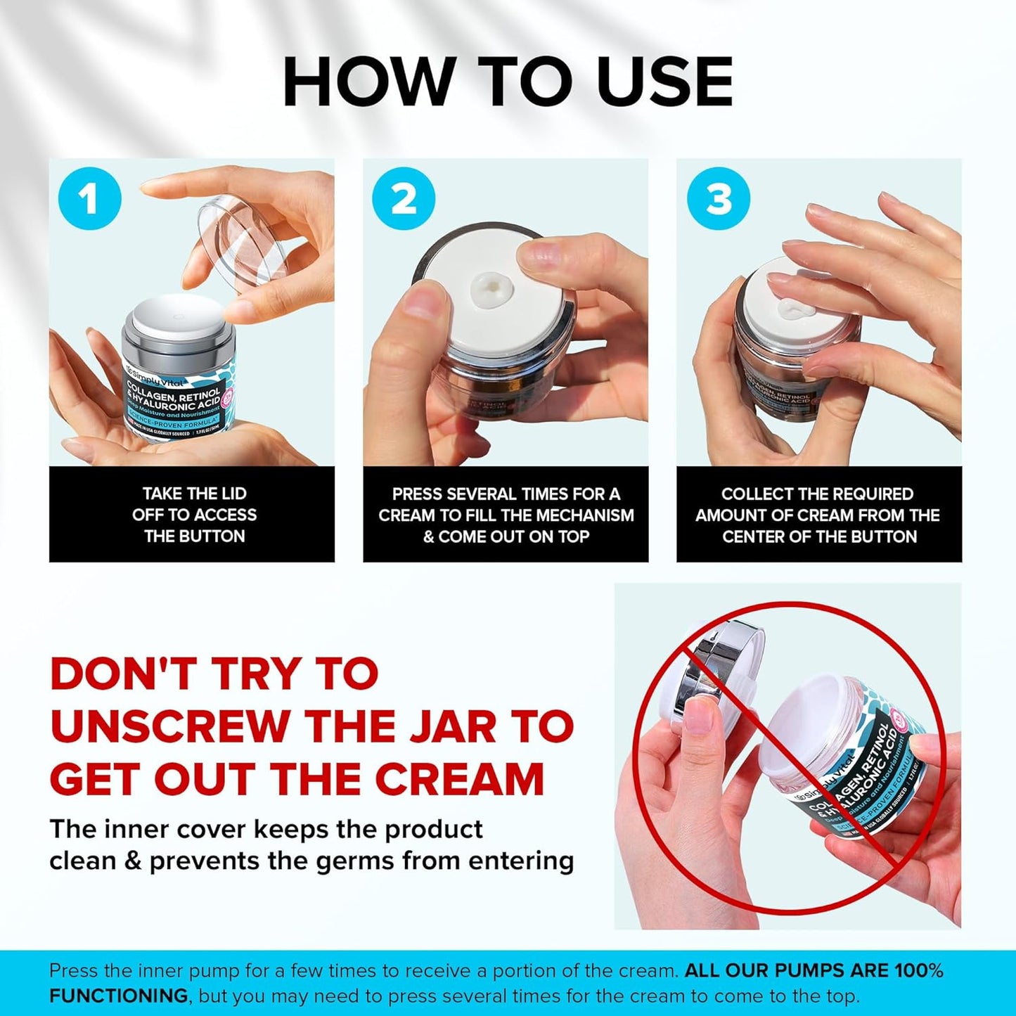 SimplyVital Collagen, Retinol & Hyaluronic Acid Cream – Anti-Aging Moisturizer for Face, Neck & Décolleté (1.7 fl.oz, Made in USA) - Ballimart