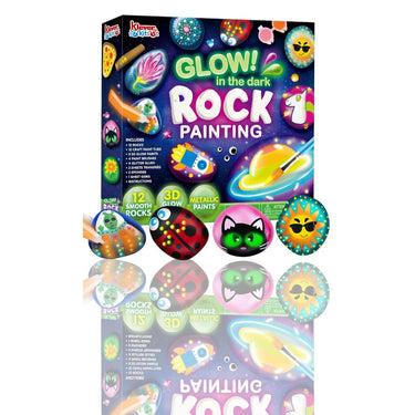 JOYIN Glow-in-the-Dark Rock Painting Kit – Arts & Crafts Set for Kids Ages 6-12 | Creative Painting Supplies for Birthday Gifts, Stocking Stuffers, and Holiday Fun - Ballimart