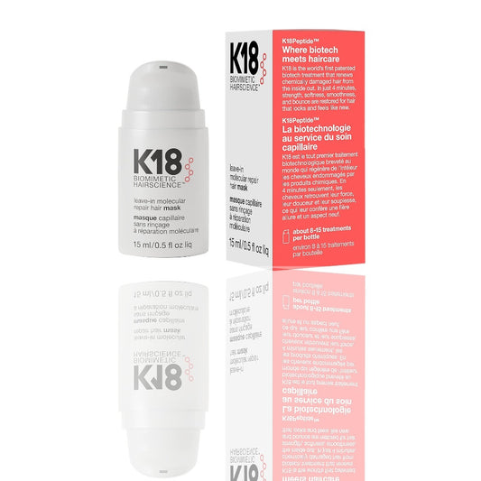 K18 Leave-In Molecular Hair Mask – 50ml | Professional-Grade Damage Repair for Dry & Processed Hair - Ballimart