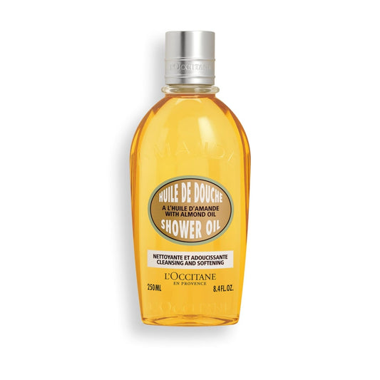 L'Occitane Almond Shower Oil – Cleansing & Softening Oil-to-Milk Lather, Hydrating Shower Gel with Sweet Almond Oil, 8.4 Fl Oz