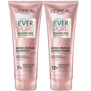 L'Oreal Paris EverPure Sulfate-Free Vegan Hair Care Kit | Bond Repair Shampoo & Conditioner for Strengthening & Repairing Hair Bonds