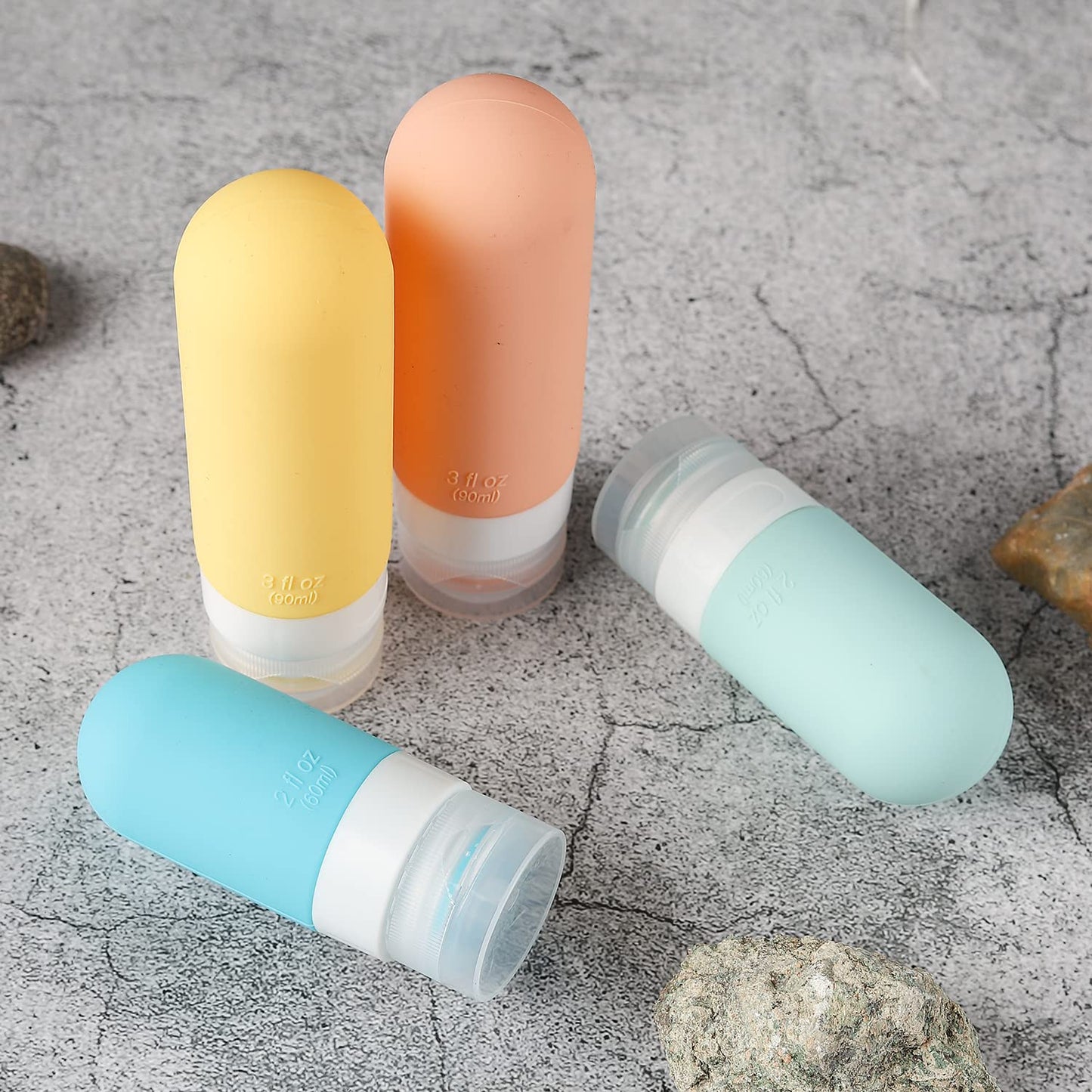 16-Pack TSA-Approved Leak-Proof Silicone Travel Bottles Set | Toiletries Containers for Shampoo, Conditioner, Lotion & Body Wash