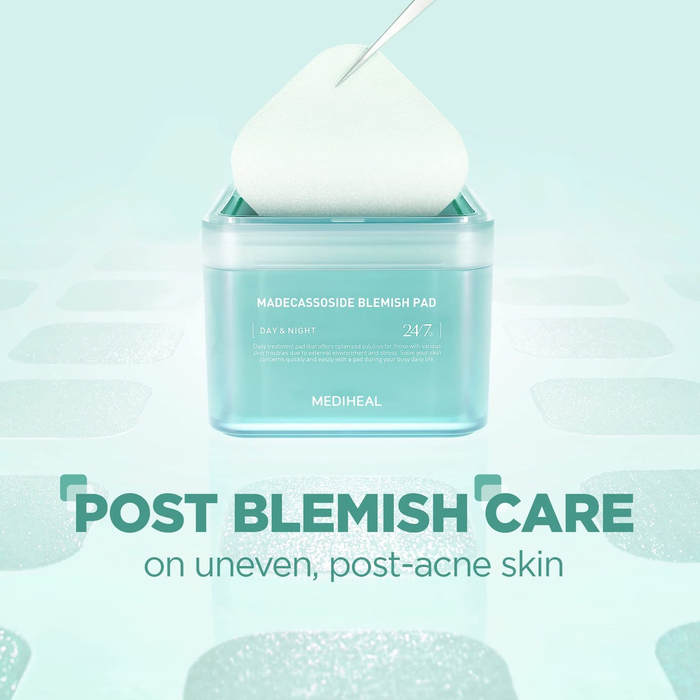 MEDIHEAL Madecassoside Cotton Facial Pads – Vegan Toner Pads for Post-Acne Care, Uneven Skin Tone & Dark Spots – 100 Hypoallergenic Pads with Centella Asiatica Extract - Ballimart