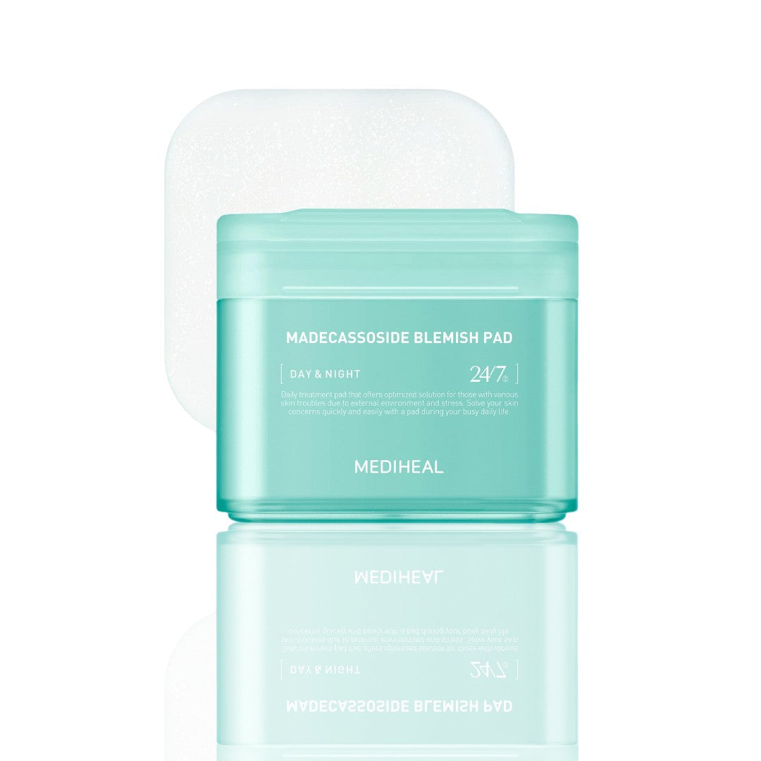 MEDIHEAL Madecassoside Cotton Facial Pads – Vegan Toner Pads for Post-Acne Care, Uneven Skin Tone & Dark Spots – 100 Hypoallergenic Pads with Centella Asiatica Extract - Ballimart