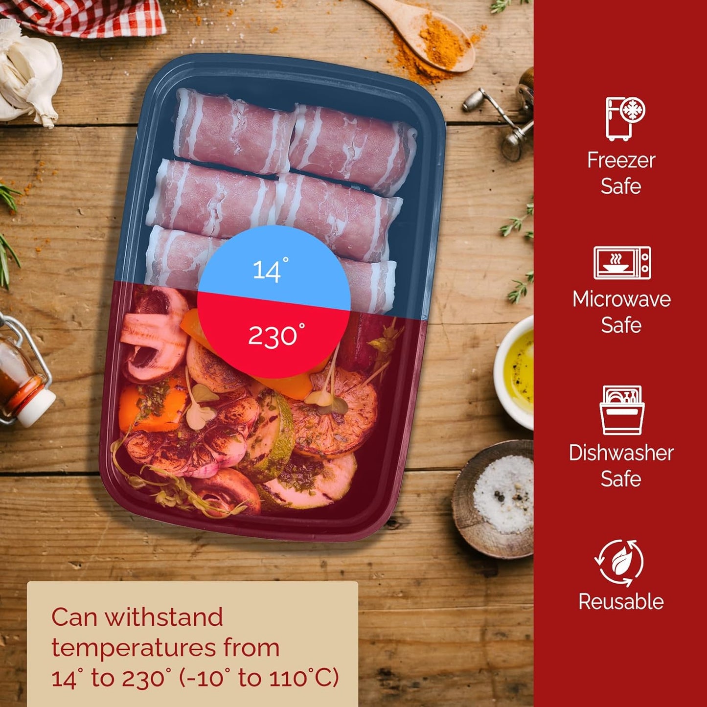 Reli. 32 oz Meal Prep Containers - 50 Pack | Microwave, Freezer & Dishwasher Safe | BPA-Free & Leak-Proof - Ballimart