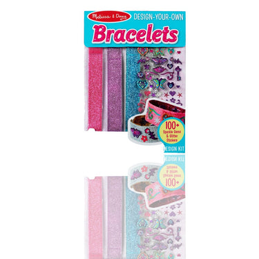 Melissa & Doug Design-Your-Own Bracelets - Sparkling Jewelry Craft Kit for Kids | Ages 4+ | 100+ Gem and Glitter Stickers - Ballimart
