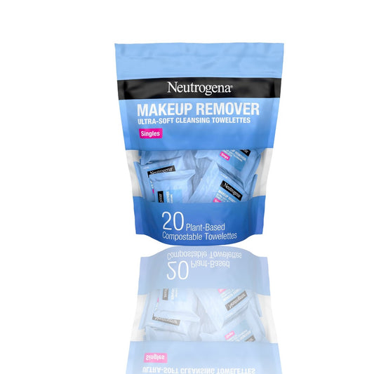Neutrogena Makeup Remover Wipes - Individually Wrapped Face Wipes for Waterproof Makeup, Travel & On-the-Go - 20 Counte - Ballimart