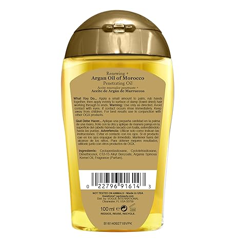 OGX Renewing + Argan Oil of Morocco Penetrating Hair Oil Treatment | 3.3 fl oz | Nourishing Hair Care for Silky, Strong, and Shiny Hair