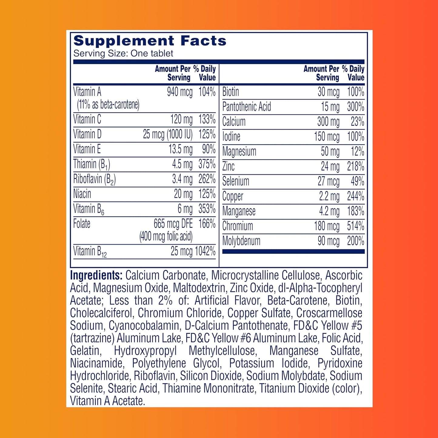 One A Day Women’s 50+ Multivitamins – Daily Immune, Bone, Heart & Energy Support | 200 Tablets