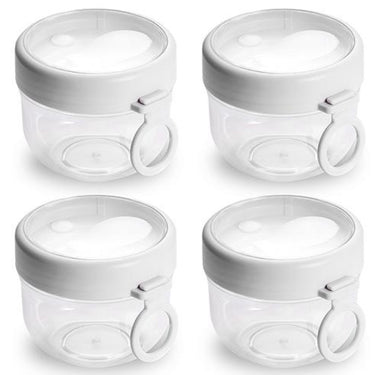 4Pcs Overnight Oats Containers with Lids and Folding Spoons - 20OZ Portable Leak-proof Oats Jars for Milk, Vegetable and Fruit Salad, Yogurt, Breakfast, Cereal - Ballimart