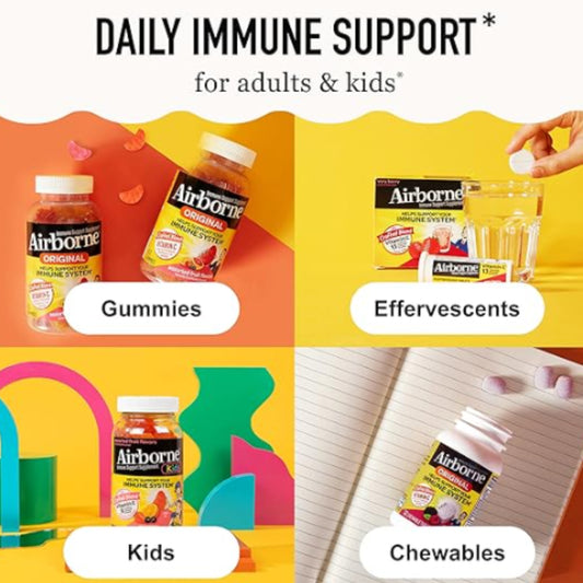 Airborne Chewable Tablets With Vitamin C - Berry - 32 Tablets - Ballimart