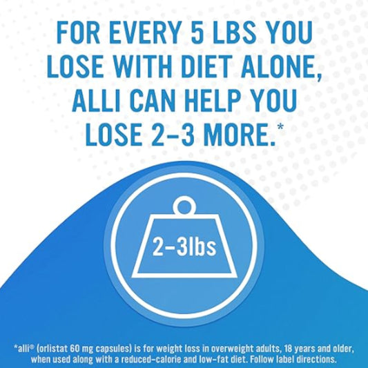 alli Diet Weight Loss Supplement Pills - Orlistat 60 Mg Capsules, 170 Count - Ballimart