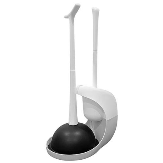Toilet Plunger and Brush Combo Set with Ventilated Holder - Ballimart