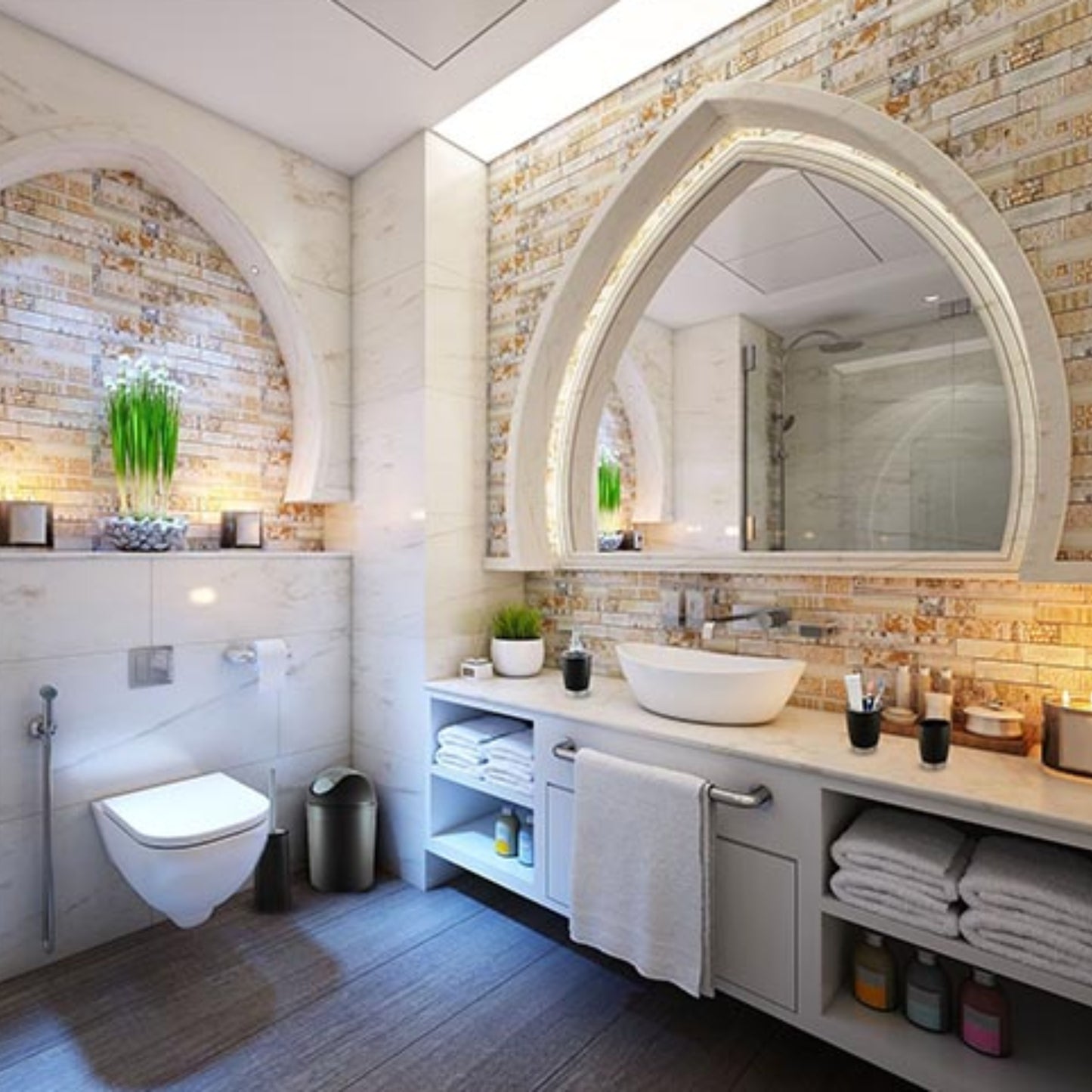 NewHome Bathroom Accessories Set - 6 Pcs Complete Bathroom Ensemble - Ballimart