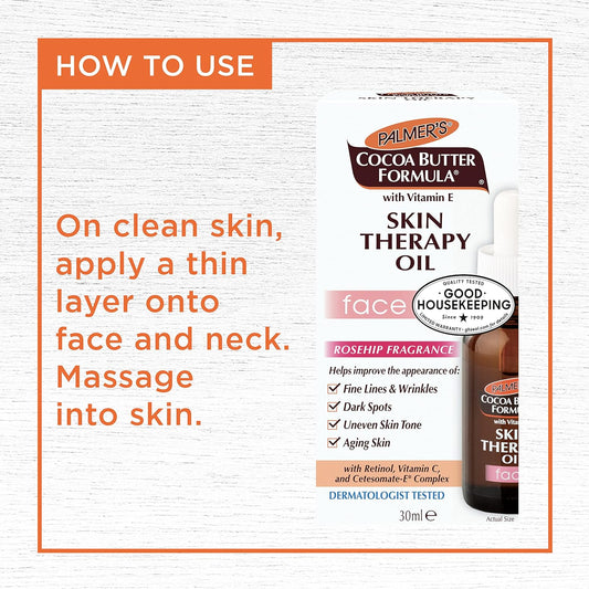 Palmer's Cocoa Butter Formula Moisturizing Skin Therapy Oil for Face with Vitamin E, C