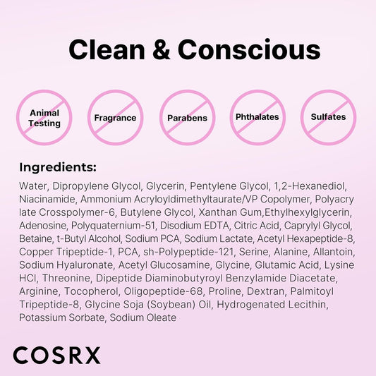 COSRX 6X Peptide Collagen Booster Toner Serum - Skin Renewal with Niacinamide & Hyaluronic Acid | Anti-Aging & Radiance for All Skin Types, Paraben-Free (150mL) - Ballimart