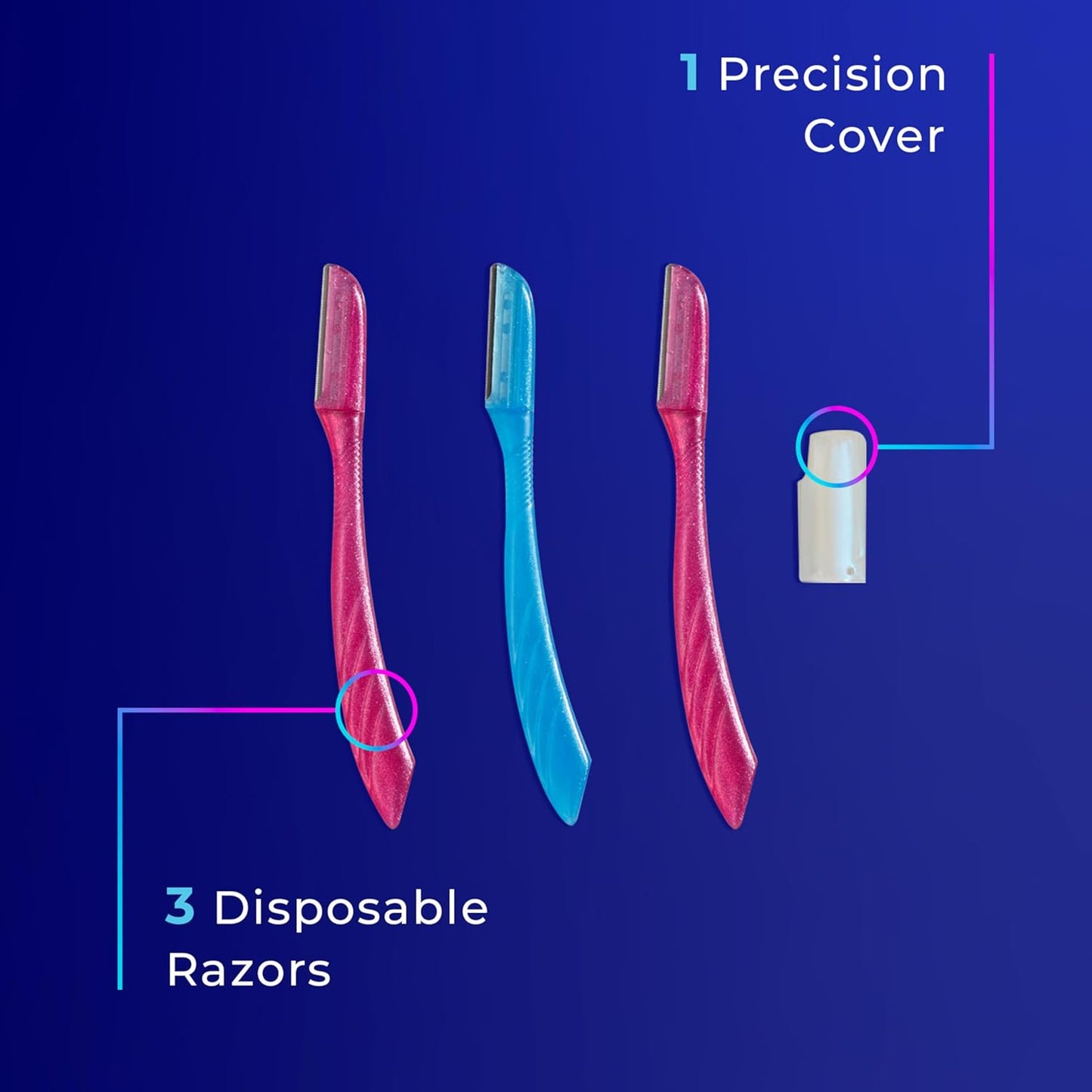 Schick Hydro Silk Touch-Up Dermaplaning Tool, 3-Count – Precision Face Razor for Smooth, Peach Fuzz-Free Skin - Ballimart