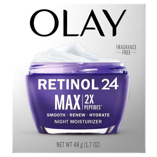 Title Olay Retinol 24 Max Night Moisturizer | Hydrating, Fragrance-Free Retinol Face Cream for Wrinkle Smoothing & Skin Brightening – 1.7 oz