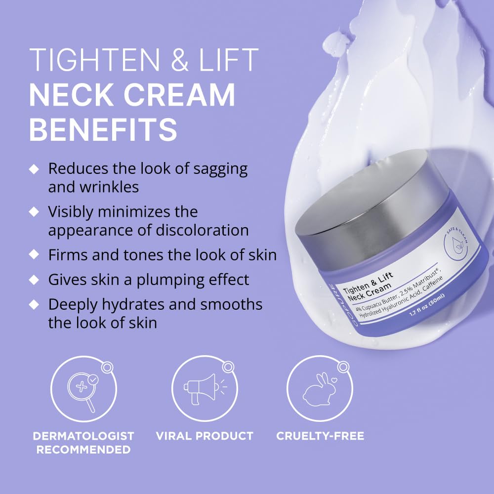 goPure Neck Firming Cream - Anti-Aging Cream for a Firmer, Smoother Neck & Chest | Pro-Active Firming Complex, 1.7 oz - Ballimart